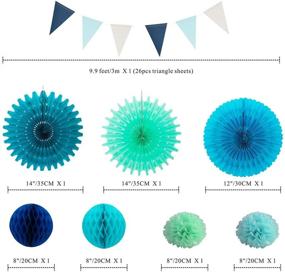 img 1 attached to 🎉 Stunning Hanging Tissue Paper Fan Party Decorations Kit: Perfect for Sea Themed Birthday, Baby Shower, and Beach Parties!