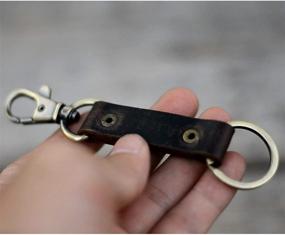 img 2 attached to 🔑 Dark Brown Genuine Leather Keychain by JJNUSA: Enhance Your Style