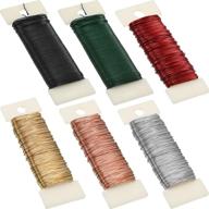🎨 enhance your crafts: 6 rolls of 112 yards floral flexible paddle wire for floral arrangements, crafts, and holiday decorations in green, red, silver, gold, black, and rose gold logo