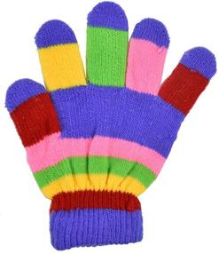 img 1 attached to 🧤 Girls' Pink Striped Magic Gloves – Stylish Accessories for Kids