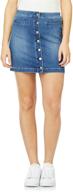 stylish and chic: wallflower women's juniors denim skirt for fashion-forward ladies logo