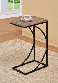 img 1 attached to 🌿 Rustic Elegance: Reclaimed Wood-Look Black Frame Snack Side Magazine End Table