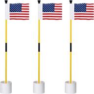 🏌️ kingtop golf flagstick mini: premium portable 2-section design for perfect practice putting green experience with double-sided american flag - yard golf flag & hole cup combo kit logo