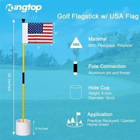 img 3 attached to 🏌️ KINGTOP Golf Flagstick Mini: Premium Portable 2-Section Design for Perfect Practice Putting Green Experience with Double-Sided American Flag - Yard Golf Flag & Hole Cup Combo Kit