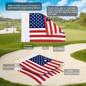 img 2 attached to 🏌️ KINGTOP Golf Flagstick Mini: Premium Portable 2-Section Design for Perfect Practice Putting Green Experience with Double-Sided American Flag - Yard Golf Flag & Hole Cup Combo Kit