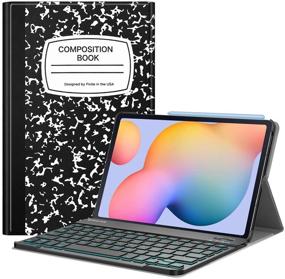 img 4 attached to Fintie Keyboard Case for Samsung Galaxy Tab S6 Lite 10.4 2020 SM-P610/P615 Model - Secure S Pen Holder, Slim Cover with Detachable Wireless Bluetooth Keyboard, 7 Color Backlight, Composition