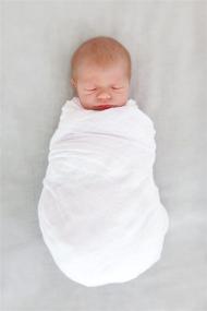 img 4 attached to 👶 New York White Muslin Baby Blanket - Soft Newborn Swaddle Blanket in Pure White Cotton