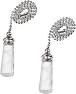 🌬️ awclub 12-inch clear and frost glass ceiling fan pull chain with subtle frost pattern - ideal for lighting ceiling fans (2 pieces) логотип