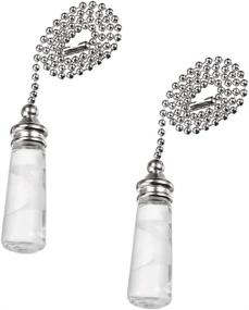 img 4 attached to 🌬️ AWClub 12-Inch Clear and Frost Glass Ceiling Fan Pull Chain with Subtle Frost Pattern - Ideal for Lighting Ceiling Fans (2 Pieces)