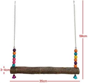 img 3 attached to 🐓 Minelife Chicken Swing Toy, Natural Wooden Perch and Stand for Hens, Handmade Large Bird Parrot Macaw Training and Entertainment