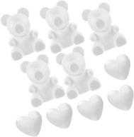 🐻 aboofan 10pcs bear shape 3d teddy bear heart craft molds - polystyrene styrofoam rose bear heart mold for flower arranging, gifts, weddings, parties, décor logo