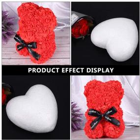 img 1 attached to 🐻 ABOOFAN 10Pcs Bear Shape 3D Teddy Bear Heart Craft Molds - Polystyrene Styrofoam Rose Bear Heart Mold for Flower Arranging, Gifts, Weddings, Parties, Décor