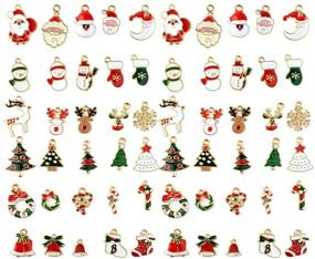 img 4 attached to 🎄 Bskifnn 60pcs Charms for Jewelry Making: Festive DIY Craft Supplies for Christmas-Themed Necklaces, Bracelets, Earrings, and More