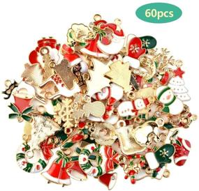 img 3 attached to 🎄 Bskifnn 60pcs Charms for Jewelry Making: Festive DIY Craft Supplies for Christmas-Themed Necklaces, Bracelets, Earrings, and More