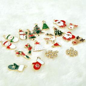 img 2 attached to 🎄 Bskifnn 60pcs Charms for Jewelry Making: Festive DIY Craft Supplies for Christmas-Themed Necklaces, Bracelets, Earrings, and More