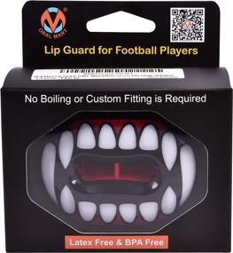 img 1 attached to 🏈 Oral Mart Upgraded Football Lip Guard Mouthpiece 2.0 - USA Flag & Vampire Fangs - Instant Fit & Works with Braces - 5 Colors Available - No Boiling Needed - Detachable Strap Included