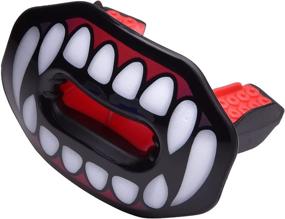 img 2 attached to 🏈 Oral Mart Upgraded Football Lip Guard Mouthpiece 2.0 - USA Flag & Vampire Fangs - Instant Fit & Works with Braces - 5 Colors Available - No Boiling Needed - Detachable Strap Included