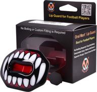 🏈 oral mart upgraded football lip guard mouthpiece 2.0 - usa flag & vampire fangs - instant fit & works with braces - 5 colors available - no boiling needed - detachable strap included логотип