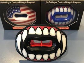 img 3 attached to 🏈 Oral Mart Upgraded Football Lip Guard Mouthpiece 2.0 - USA Flag & Vampire Fangs - Instant Fit & Works with Braces - 5 Colors Available - No Boiling Needed - Detachable Strap Included