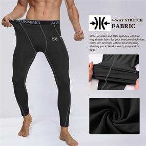img 2 attached to MeetHoo Compression Athletic Leggings Workout Sports & Fitness for Cycling
