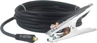 15-foot #2 awg cable welding ground clamp lead assembly with dinse 10-25 connector - 200 amp logo