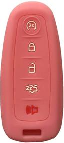 img 3 attached to Protective Pink Silicone Key Fob Cover for Ford C-Max Edge Escape Expedition Explorer Flex Focus Taurus M3N5WY8609