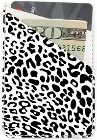 img 3 attached to 📱 Versatile and Secure Black Leopard Adhesive Phone Wallet Holder for iPhone, Samsung, and Smartphones