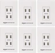 amazoncommercial white 6 pack wall charger: reliable charging solution for multiple devices логотип