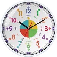 🕒 kids wall clock - silent non ticking quartz mechanism, easy to read & learn time, perfect for parents, teachers, bedroom or classroom logo