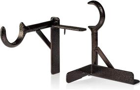 img 2 attached to Easy Install No Drill Curtain Rod Brackets - Set of 2 by Spark Innovators: As Seen on TV