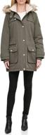 dkny womens micro parka olive logo