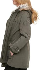 img 1 attached to DKNY Womens Micro Parka Olive