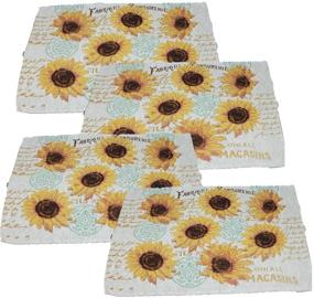 img 3 attached to Sunflower Kitchen Towel Set Placemat