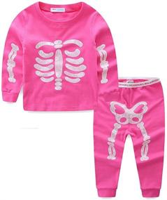 img 4 attached to 🌟 Glow in The Dark Skeleton Boys Pajamas: Mud Kingdom's Summer Black Sets with Short Sleeves