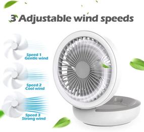 img 2 attached to 💨 Foldable Mini Personal Table Fan - HR USB Desk Fan with 3 Speed Adjustable, Quiet Operation - Portable Handheld Fan for Home, Office, Bedroom - Table and Desktop Use