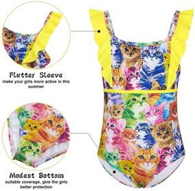 img 2 attached to Adorable UIEIQI Girls Swimsuit with Ruffle Sleeves – Ideal One Piece Bathing Suit for Ages 3-8T