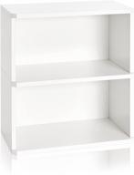 📚 sustainable non toxic zboard paperboard 2-tier bookshelf storage organizer - tool-free assembly, white логотип