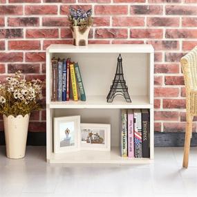 img 1 attached to 📚 Sustainable Non Toxic zBoard Paperboard 2-Tier Bookshelf Storage Organizer - Tool-Free Assembly, White