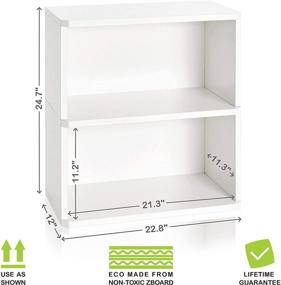 img 3 attached to 📚 Sustainable Non Toxic zBoard Paperboard 2-Tier Bookshelf Storage Organizer - Tool-Free Assembly, White