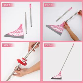 img 2 attached to 🧹 Multi-Function Magic Broom & Floor Squeegee: Easily Dry Floors, Remove Dirt & Hair - Professional Tile, Shower, Kitchen Cleaner - Pink