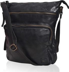 img 4 attached to 🦉 Wise Owl Premium Leather Crossbody Handbags & Purses for Women - Over the Shoulder Crossover Bag