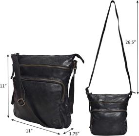 img 1 attached to 🦉 Wise Owl Premium Leather Crossbody Handbags & Purses for Women - Over the Shoulder Crossover Bag