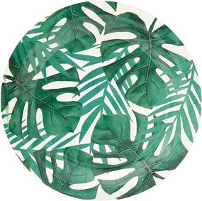 img 2 attached to 🍃 Blue Panda Tropical Paper Party Plates, 9-Inch (80 Count), Green Palm Leaf Design