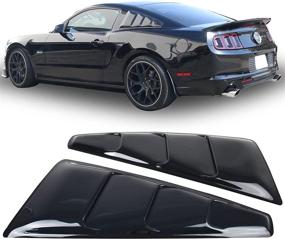 img 4 attached to 🚗 2005-2014 Mustang Window Side Louvers: Translucent Smoked Tail Deck Lid Bodykit by IKON MOTORSPORTS