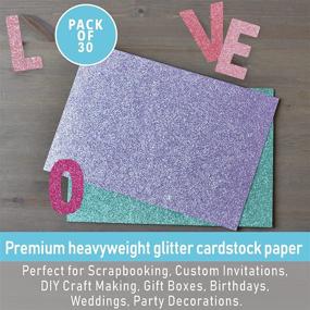 img 1 attached to 🎨 Sanzix Glitter Cardstock Paper 300 GSM - 30 Sheets - 15 Colors - A4 Glitter Paper for Scrapbooking, Crafts, Gift Box - Pack of 2