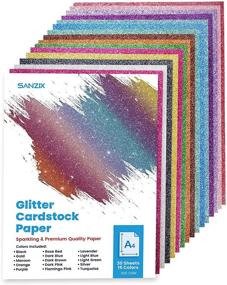 img 4 attached to 🎨 Sanzix Glitter Cardstock Paper 300 GSM - 30 Sheets - 15 Colors - A4 Glitter Paper for Scrapbooking, Crafts, Gift Box - Pack of 2