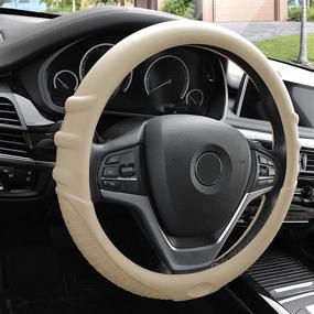 img 2 attached to FH Group FH3003BEIGE Beige Steering Wheel Cover (Silicone W