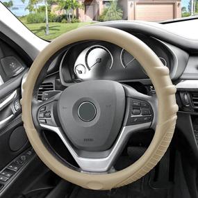 img 4 attached to FH Group FH3003BEIGE Beige Steering Wheel Cover (Silicone W