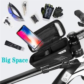 img 1 attached to Waterproof Bike Phone Front Frame Bag - Bicycle Top Tube Cycling Phone Mount with 6.5 Inch Touch Screen Bike Phone Holder Storage Bag for iPhone 7/8/11 Plus XS Max Galaxy S7 S8 S9