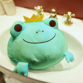 img 1 attached to 🐸 DITUCU 14-Inch Green Stuffed Animal Frog Plush Toy - Soft Squishy Frog Plush Pillow, Adorable Crown Frog Decoration - Cuddly & Stretchy Gift for Kids